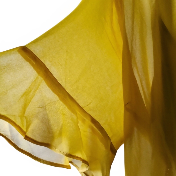 City Chic Yellow Flutter Sleeve Maxi Dress - Picture 5 of 10